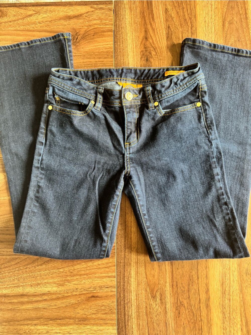 Tory Burch Dark Blue Wide-Leg Jeans